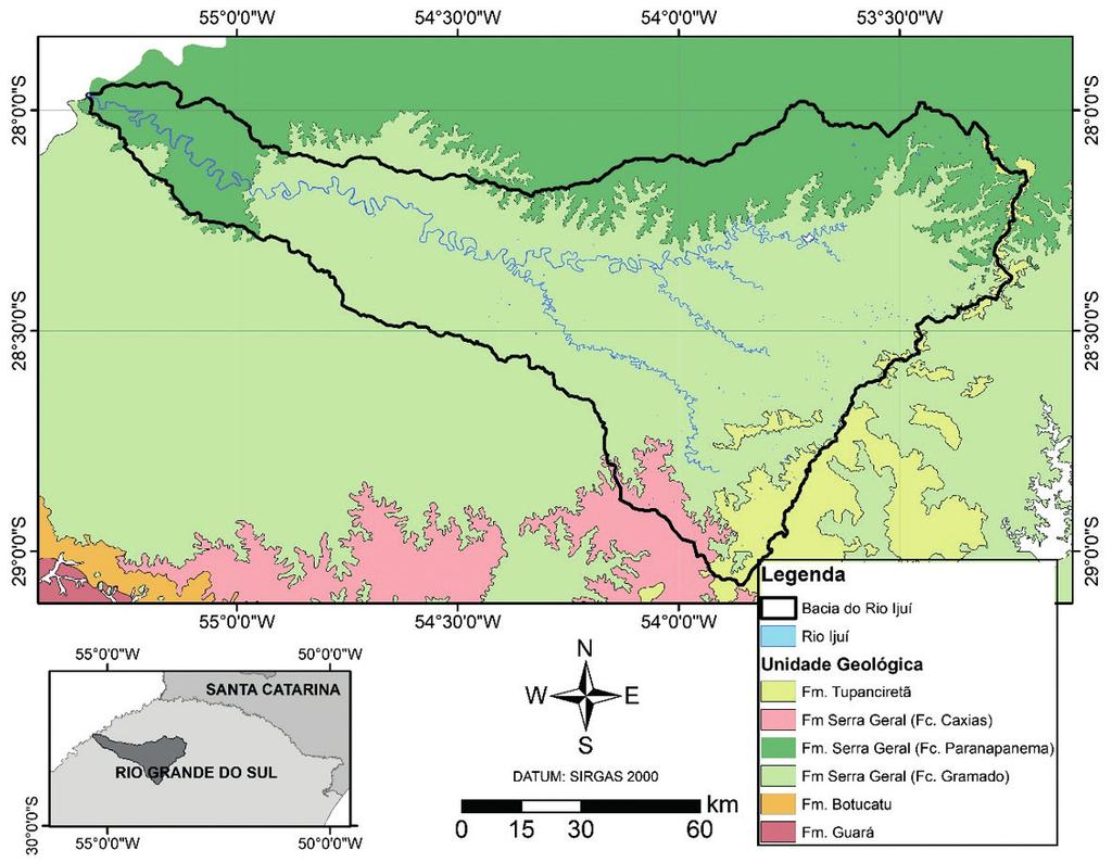 Figura 2 Mapa geológico da área de estudo. Modificado de Machado & Freitas (2005).