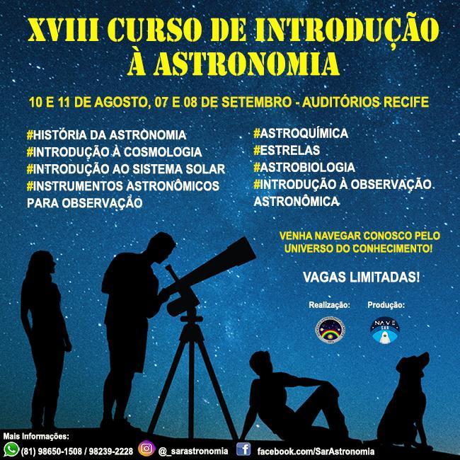 OBJETIVOS: O objetivo do curso é familiarizar os conceitos e terminologia da Astronomia moderna.