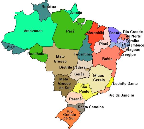 : 50% AS Area: 53% SA  26 Estados + 1 Distrito Federal População: 191 M hab.