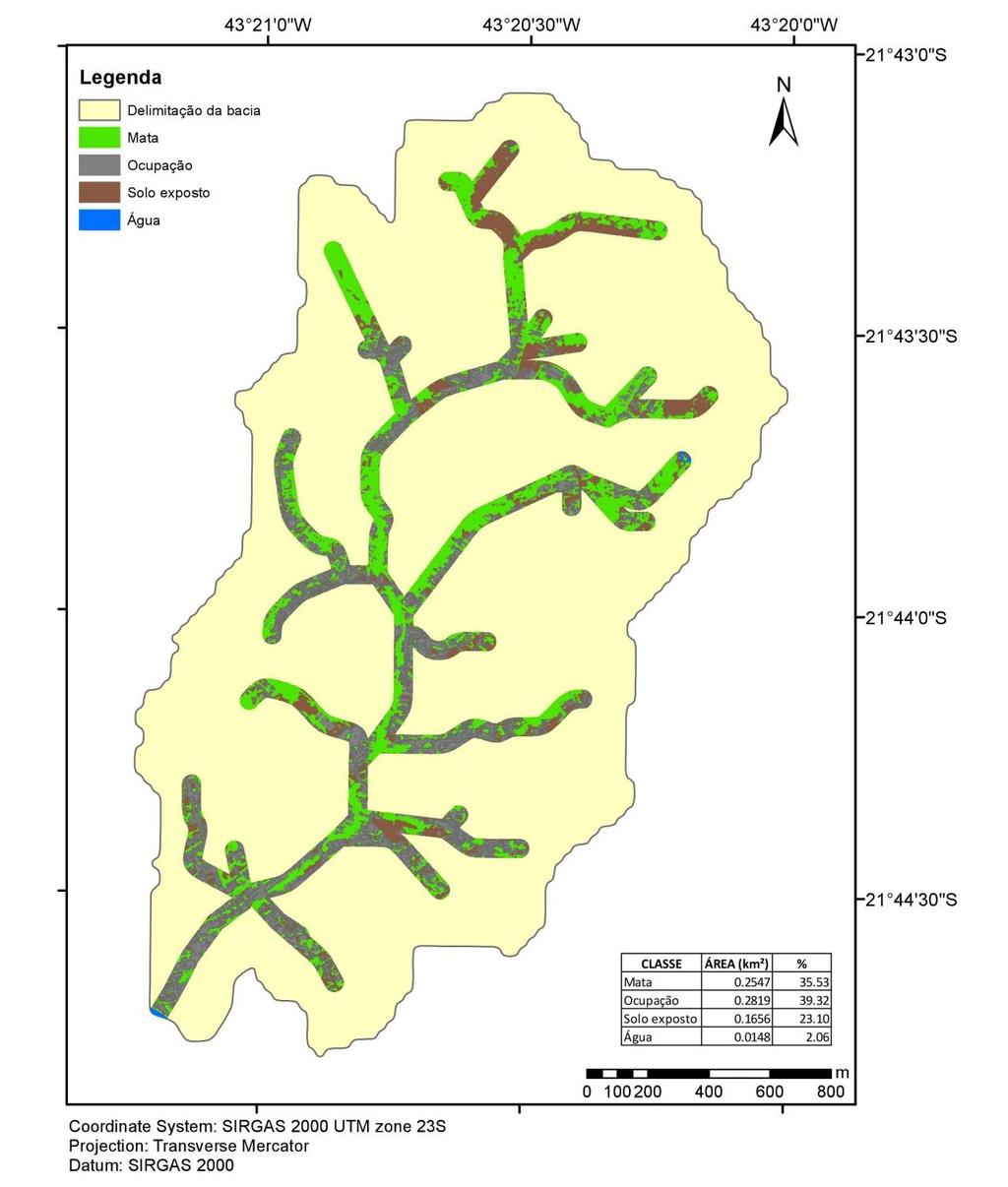 Figura 4: Classificação da Área de Preservação Permanente da Bacia do Córrego Matirumbide As áreas de preservação permanente