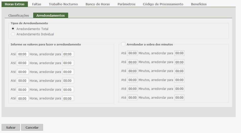 No exemplo acima o funcionário tem direito a 10:00 horas extras a 50% referentes à faixa 00:00 às 05:00 No exemplo acima o funcionário tem direito a 05:00 horas extras a 70% referentes à faixa 05:01