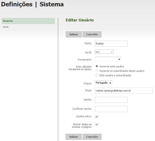 21. Anexo II Buscar Dados ao Acessar a Página É possível alterar esta opção no cadastro de