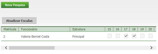 18. Escalas de Folga Este cadastro é responsável pela inserção e edição das folgas dos funcionários.