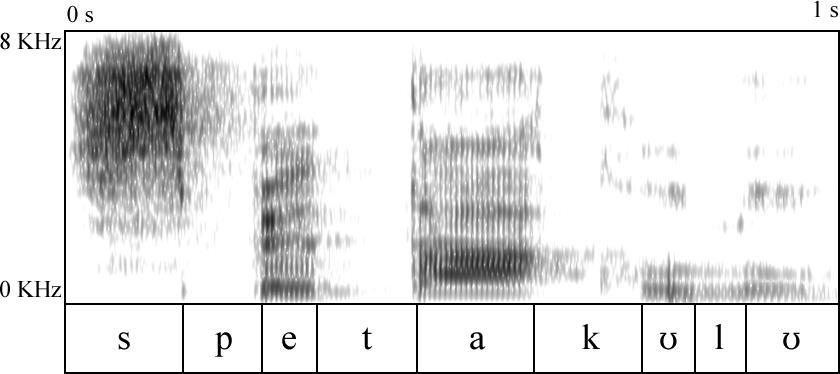 16 há uma concentração de energia relevante à caracterização do som em valores de frequência superiores a 5000 Hz. Para o objeto de estudo desta dissertação, [s] ocorre sempre após a vogal [i].
