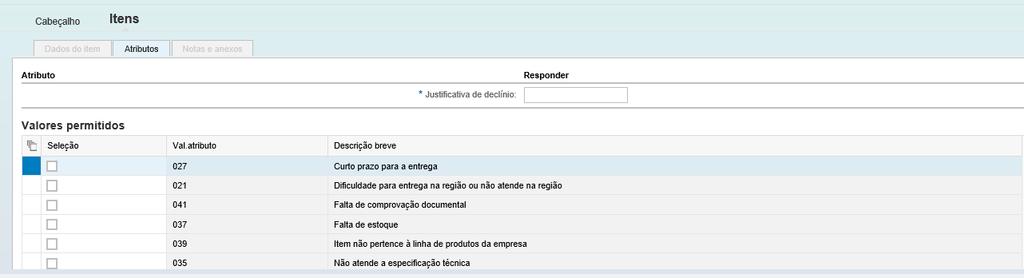 Envio de Proposta Preenchimento de Proposta Declinar item Caso o fornecedor tenha declinado o fornecimento de algum item da oportunidade,