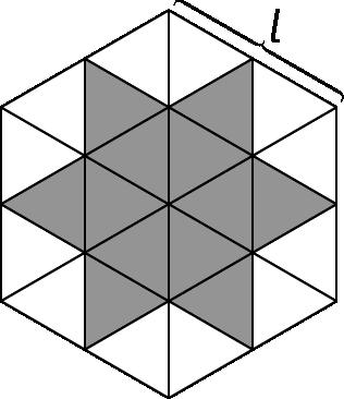 5. A estrela da figura pode ser decomposta em triângulos equiláteros de lado l e portanto