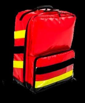 Emergency backpack Características Layout sistemático de bolsos e loops