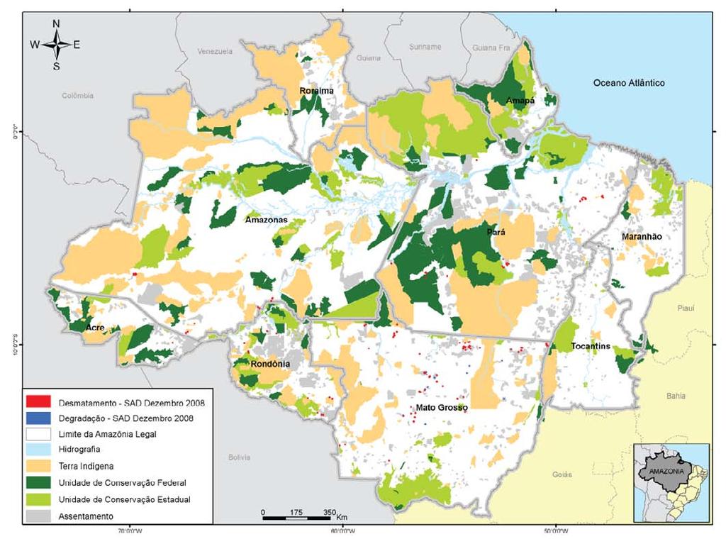 Figura 3. Desmatamento e Degradação florestal na em dezembro de 2008 (Fonte: Imazon/ SAD). Figura 4.
