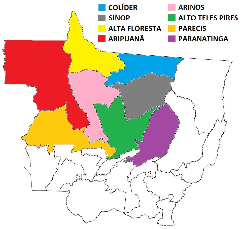 Norte do MT: Microrregião de Colíder Área produtiva modal: 500 a 1.