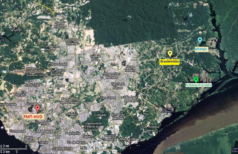 16 As localidades contam com um posto de microscopia em cada uma delas, onde é realizado o diagnóstico de malária, em período integral.