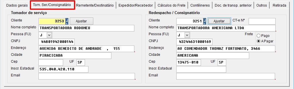 Utilize o F4 para exibir as telas de buscas, os campos são de preenhimentos obrigatório e serão carregados conforme as