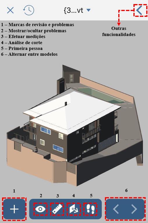 BIM 360 Figura 41 Interface do modelo de arquitetura 3D do BIM 360 Docs em iphone.