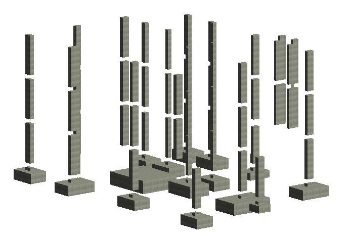 Integração do BIM na Gestão de Projetos de Edifícios Figura 15 - Elementos de Fundações do Modelo Virtual.