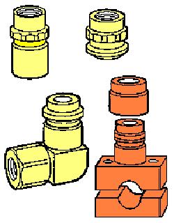 Install Proper Service Ports Conversion fittings are installed over the high and low side service ports to convert them from R-12 to R- 134a.