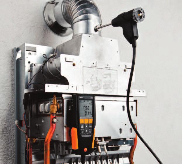 aquecimento: Com os quatro menus de medição do testo 310, de gases de combustão, CO ambiente, pressão de tiro e pressão diferencial, você está perfeitamente equipado para as medidas básicas de