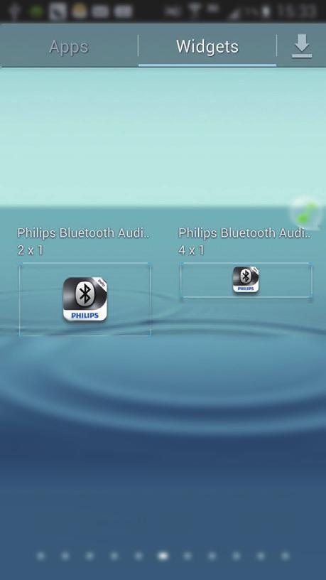 automática com o Philips Bluetooth Audio Connect Apps O Philips Bluetooth Audio Connect estabelece conexão automática de Bluetooth adicionando um atalho do sistema de dock na tela Inicial de seu