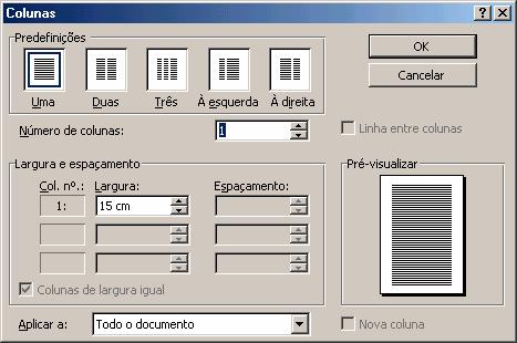 É também possível preencher automaticamente com caracteres o espaço aberto por um tabulador.