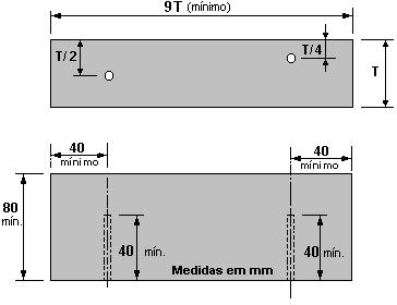 Página: 5 de 16 iii. Cabeçotes angulares. Para a calibração da sensibilidade dos cabeçotes angulares será utilizado um bloco de referência com furos cilíndricos conforme a figura 4.