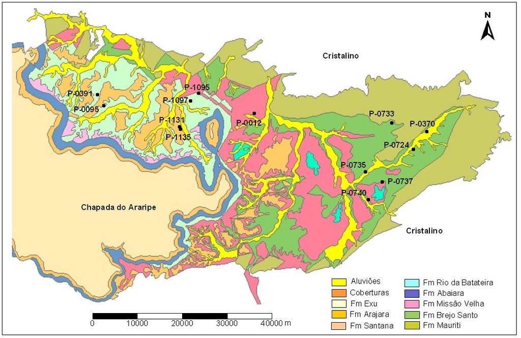 Figura 2 Mapa Geológico da região do Cariri.