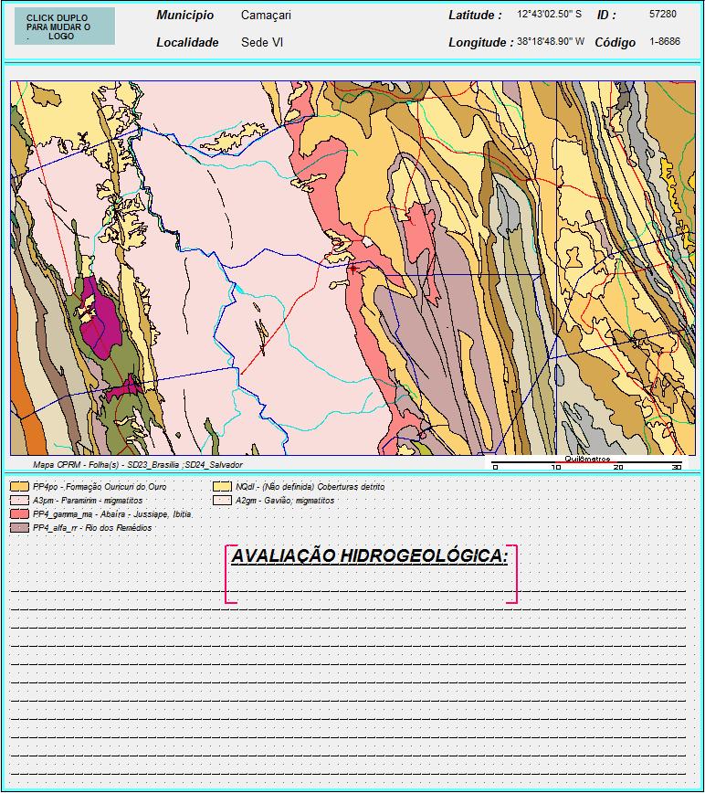 Relatório de Perfuração: Mapa Geológico de todo o