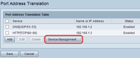 Gerenciamento de serviço Se você não obtém nenhum serviço específico sob a lista de drop-down do serviço, você tem que adicionar o serviço desejado.