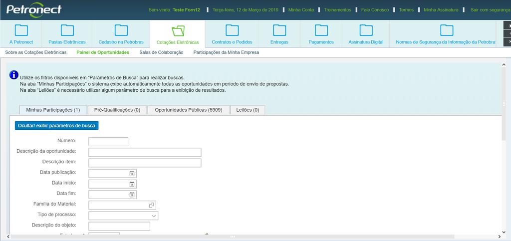 Identificação de oportunidades em Julgamento Lote: 1.