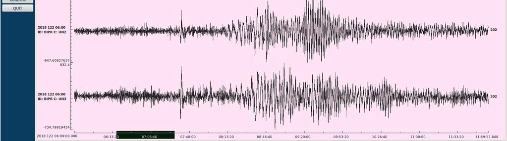 Registro de um telessismo ocorrido no dia 02/05/2018 ocorrido em Easter Island, ilha pertencente ao Chile situada no Oceano