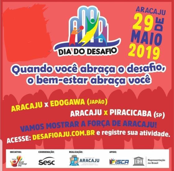 Aracaju, SE, quarta-feira, 29 de maio de 2019 CONVITES DIA DO DESAFIO 2019 A FSDE, através dos Jogos Escolares TV Sergipe, estará participando do Dia do Desafio 2019.