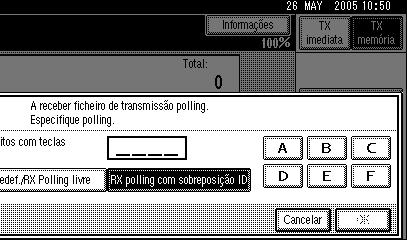 Modo de Transmissão 1 O Relatório do Resultado por Polling permite-lhe verificar se a Recepção por Polling foi efectuada. Consulte Pág. 17 Relatório de Resultado de Recepção por Polling.