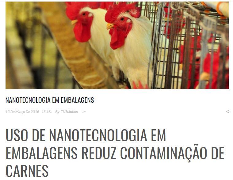 A TNS Nanotecnologia atua no desenvolvimento de aditivos antimicrobianos Aplicações Nanopartículas de prata e de zinco Embalagens ativas que liberam os íons,