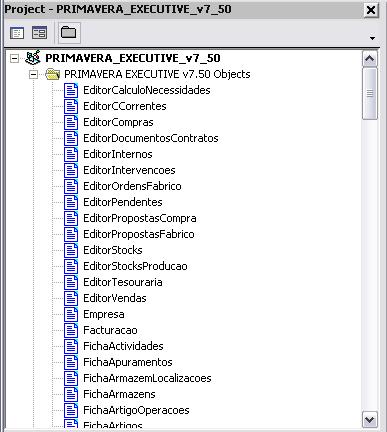 VBA Visual Basic for Applications Todos os projectos VBA associados às aplicações PRIMAVERA disponibilizam de raiz um conjunto de classes que permitem estender as principais funcionalidades dessa