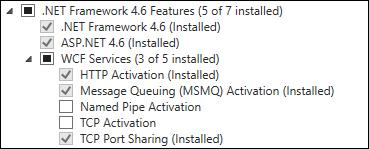 5 Clique em Avançar. 6 Na página Recursos, selecione os recursos a seguir. Recursos do.net Framework 3.5.NET Framework 3.5 (inclui o.net 2.0 e o 3.