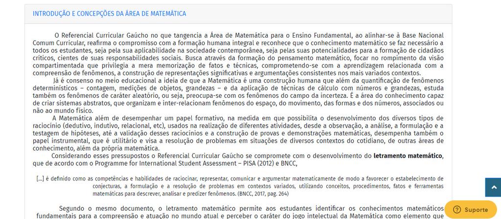 5. Nesta página inicial, você encontra os textos e as planilhas que estão disponíveis para