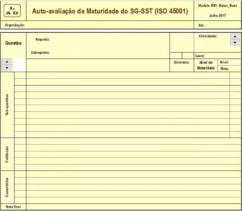 registros de EVIDÊNCIAS que suportam a definição do nível atribuído Alavancando Principais COMENTÁRIOS sobre a