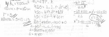 133 realizaram corretamente os procedimentos de cálculo para determinar a altura e o raio do depósito. Segue na Figura 37, a resolução dada pelo estudante (E12).