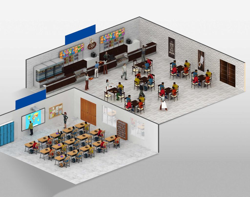 SALAS DE AULA E LANCHONETES Soluções de atendimento ao cliente de última geração A TM-T88V é uma impressora térmica ideal