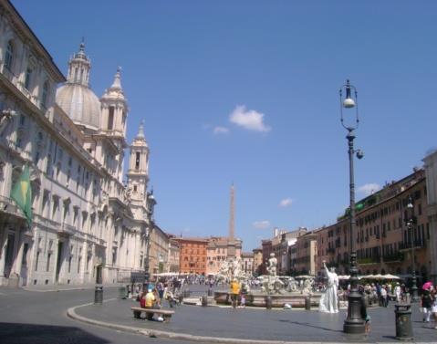 Figura. Piazza Navonna A praça tal como a conhecemos foi estabelecida no século XVII.