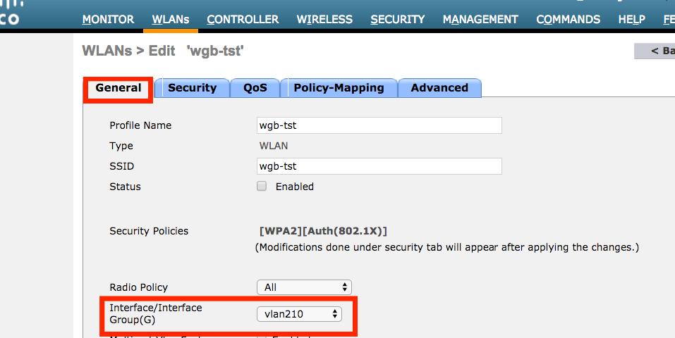 Atribua o VLAN nativo do WGB ao WLAN Etapa 5.