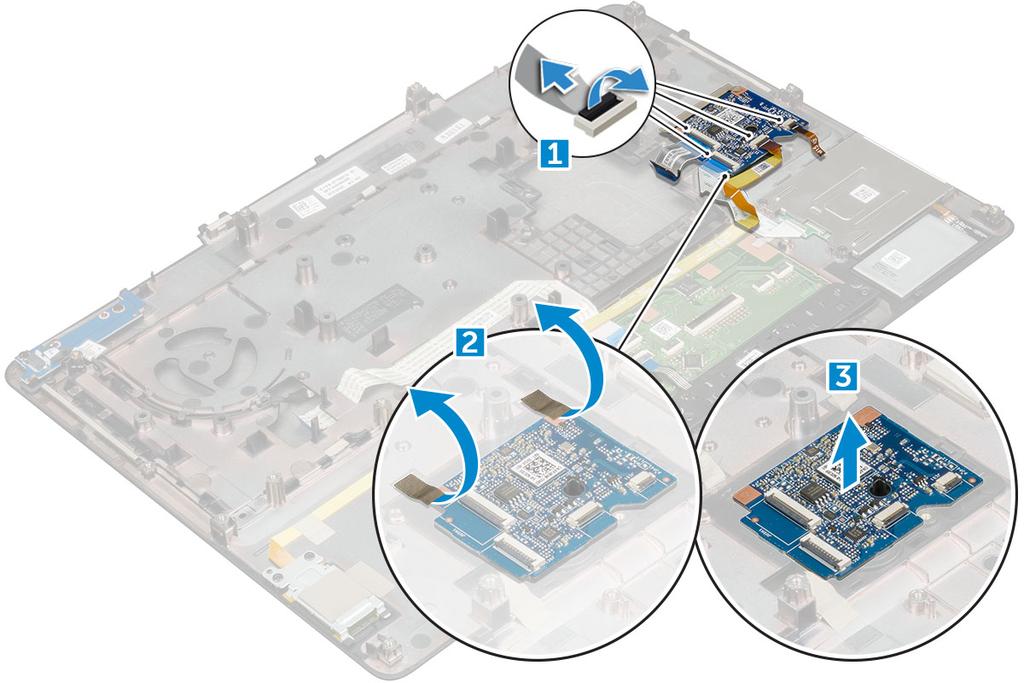 Como remover a placa USB 1 Siga o procedimento descrito em Antes de trabalhar na parte interna do computador.