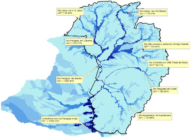 Disponibilidade hídrica superficial O Rio Cuiabá passa por 11