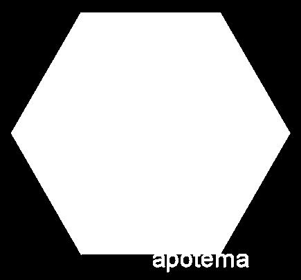 de recta que une o centro do polígono ao ponto médio de um dos lados.