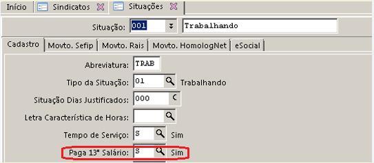 Parametrizações Importantes Tabelas /