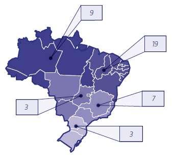 Figura 1. Número de municípios que relataram adquirir 100% do CBAF da RENAME por Região do país. (n=2.