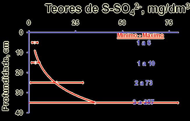 Sulfurgran Comportamento do Enxofre no Solo Distribuição do enxofre no perfil do solo Fonte: Cantarella e Duarte (Média de 36 locais) Devido a sua forma química, o enxofre tende