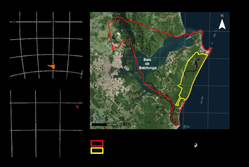 83 Figura 1 À esquerda: localização da área de estudo no Brasil e em Santa Catarina; à direita: localização do Parque Estadual Acaraí em relação ao município de São Francisco do Sul.