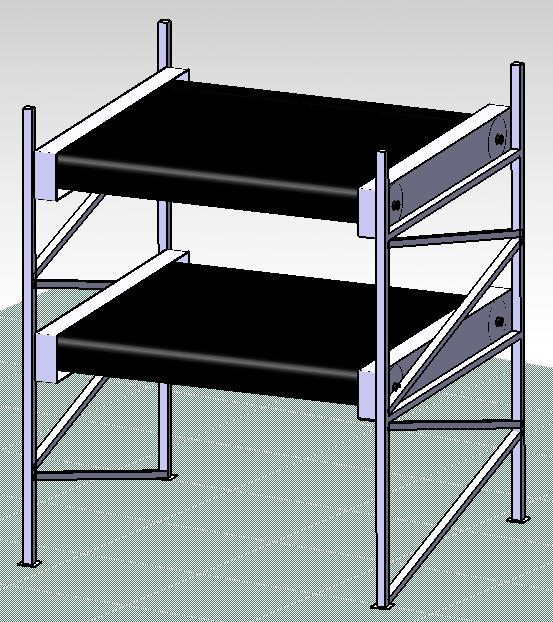 Figura 10: Ilustração do Flow Rack. Fonte: Catia V5. A ilustração digital de um projeto no programa CAD pode ser realizada utilizando geometrias simples, em sólidos ou superfície.