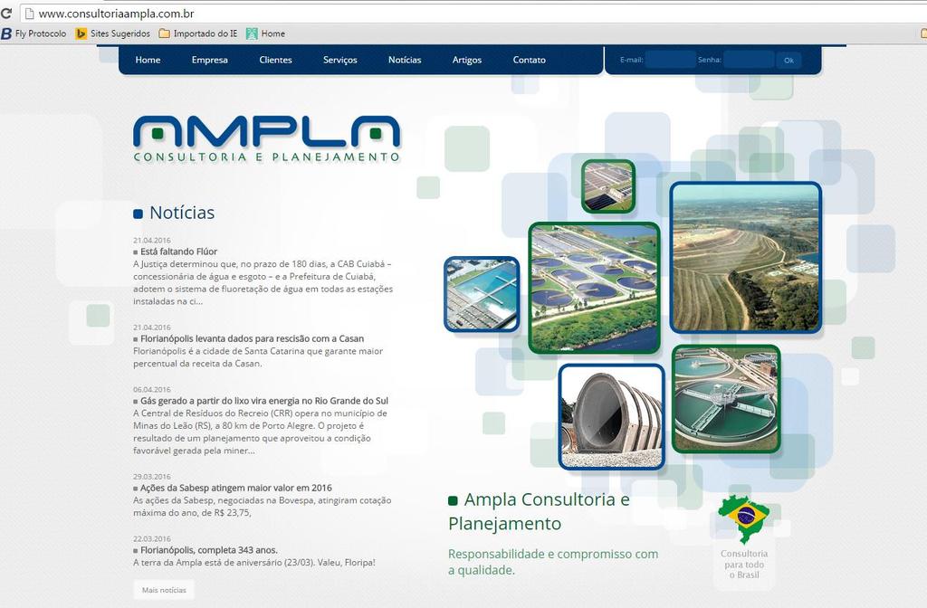 Figura 2: Exemplificação do acesso à plataforma digital para Produtos do PMSB no site da AMPLA.