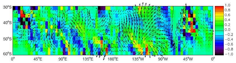 8 mostra as anomalias intrasazonais da concentração do gelo marinho antártico relacionadas ao segundo supercaso de EIR mais persistente.