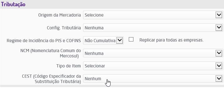 Caso seja de interesse do usuário realizar a associação automática, na página de cadastro do CEST, através do