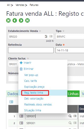 necessário informar uma nova operação fiscal que seja compatível com o estabelecimento.